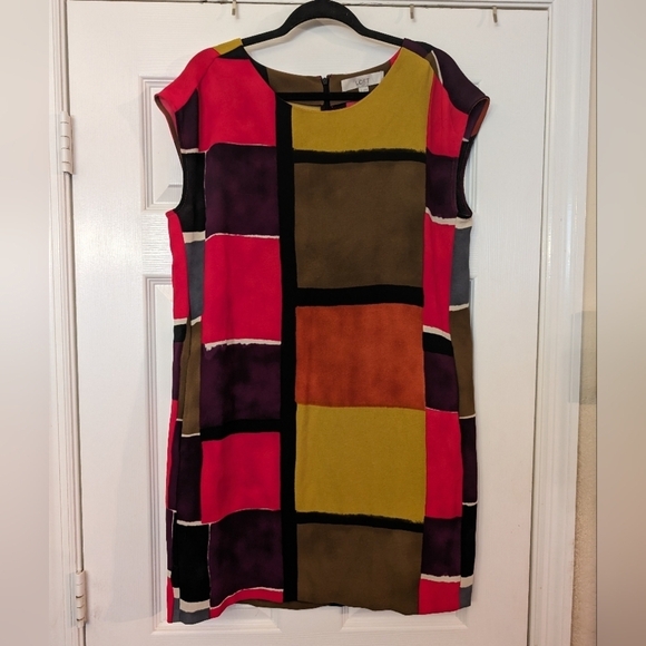 LOFT Geometric Sleeveless Dress - Picture 1 of 8